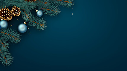 Fototapeta na wymiar Christmas and New Year holiday frame, Christmas background decoration