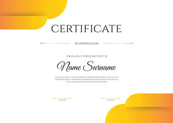 vector orange gradient modern certificate template