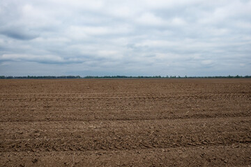 The horizon shows where tilled earth meets the sky.