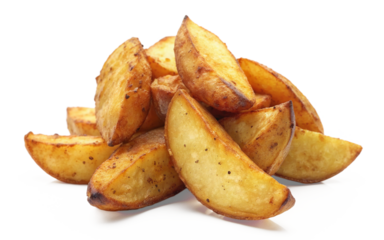 potato wedges isolated on transparent background