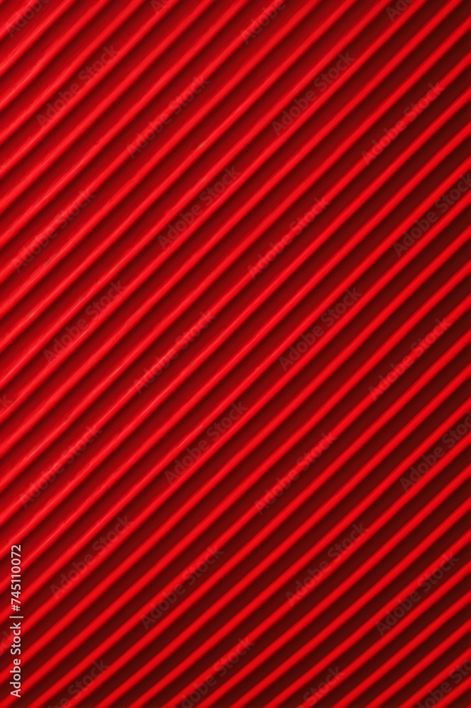 Poster textured red diagonal lines create a vibrant abstract design