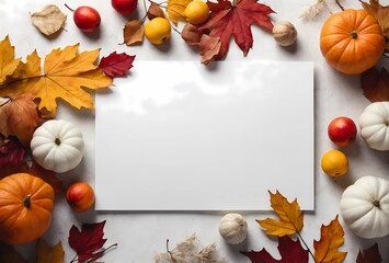 autumn background with pumpkins and leaves
