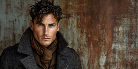 Fototapeta premium portrait of handsome man, copy space