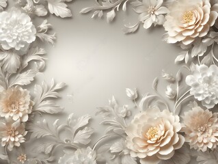 Quill Gray color and flower, Stylish & Unique 3D Ceiling Wallpaper Designs