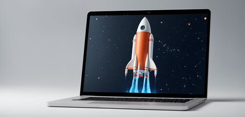 rocket, space, spaceship, launch, shuttle, ship, technology, travel, laptop, sky, computer, missile, flying, business, science, plane, astronaut, speed, 3d, fly, illustration, vector, object, toy, car