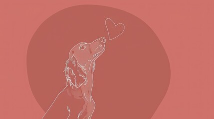 lovely dachshund, line art, minimalistic illustration style