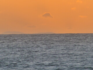 Coucher de soleil sur la mer à Biarritz