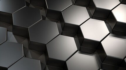 Sleek Dynamic Hexagonal Pattern with Varied Lighting for Modern Background.