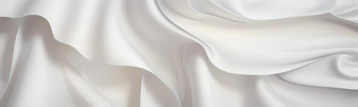 White silky fabric with flowing, wavy texture, luxury wedding banner