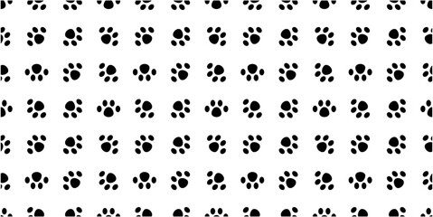 Paw print foot trail seamless pattern. Flat style. Isolated on white background