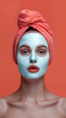 Woman Wearing Blue Face Mask