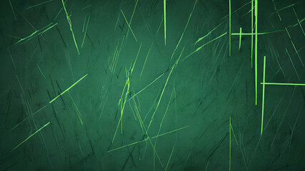Green abstract geometric scratches background lines - obrazy, fototapety, plakaty