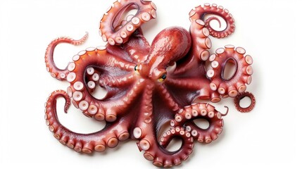 Obraz premium Small octopus isolated on a white background. Seafood meal.
