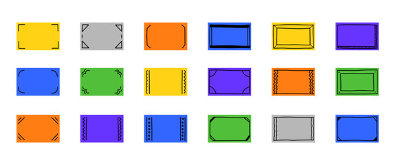 手書きのカラフルでポップなフレームセット