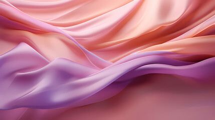 Abstract pattern of shiny satin fabric with waves and flowing curves