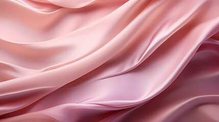 Abstract pattern of shiny satin fabric with waves and flowing curves