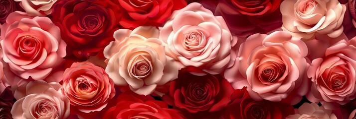 Naklejka premium Romantic Roses Tile Pattern Generative AI