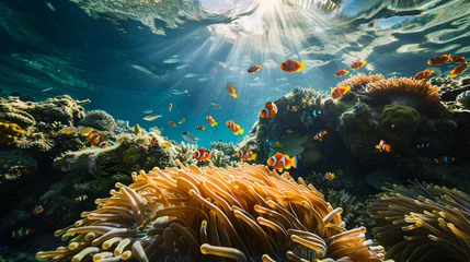 Foto op Canvas  a vibrant coral reef teeming with colorful life © boti1985