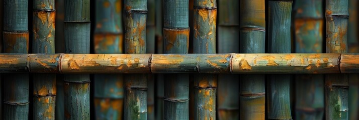 Bamboo Stalk Texture Pattern Generative AI