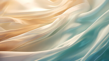 Obraz premium Abstract pattern of shiny satin fabric with waves and flowing curves