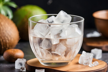 coconut ice in a glass cup