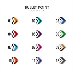 Number bullet points collection vector design