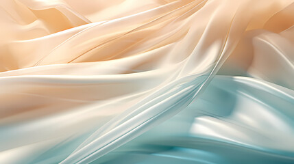 Abstract pattern of shiny satin fabric with waves and flowing curves - obrazy, fototapety, plakaty