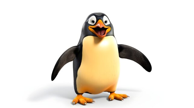 Quirky penguin striking a funny pose for a delightful moment