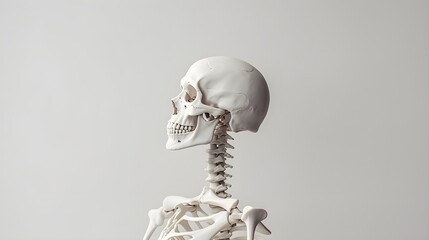 Skeletal system in refined detail against a calm light grey backdrop - obrazy, fototapety, plakaty