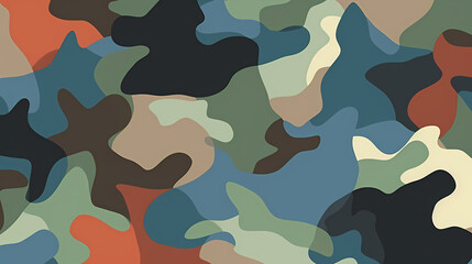 Flat design camouflage pattern texture