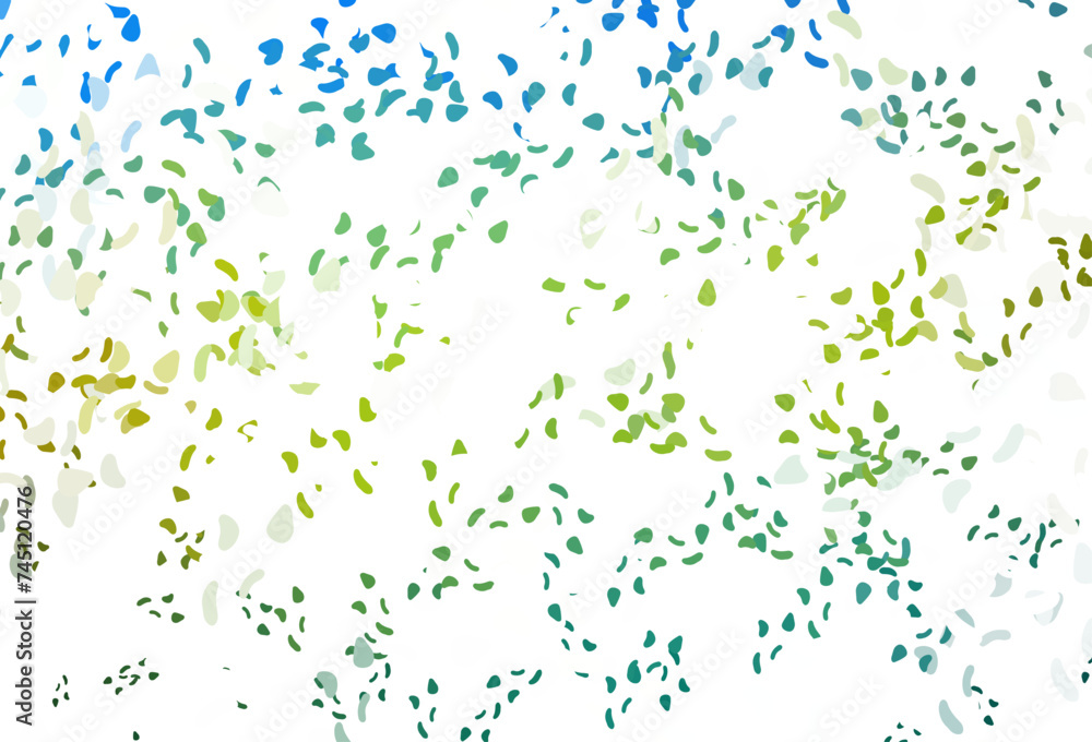 Poster light blue, yellow vector pattern with chaotic shapes.