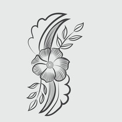 Hand draw floral flower outline illustration design
