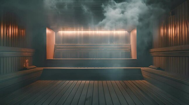 Steaming hot sauna where you can finally relax, comfortable wellness Generative AI