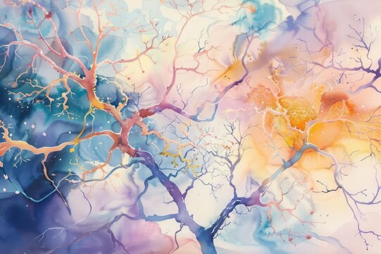 The beauty of neuroplasticity. Dendritic branches gracefully intertwining and adapting.