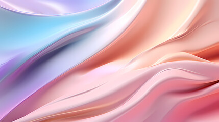 Abstract pattern of shiny satin fabric with waves and flowing curves