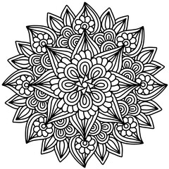 Mandala Coloring Page, Floral Mandala Coloring Page For Adults