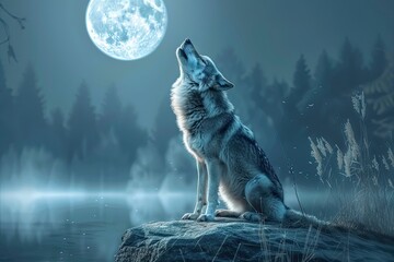 Moonlit Serenade of the Lone Wolf