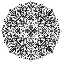Mandala Coloring Page, Floral Mandala Coloring Page For Adults