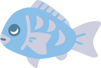 シンプルにデフォルメしたかわいい魚のイラスト