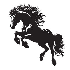 Dynamic Horse Jump (Black and White)