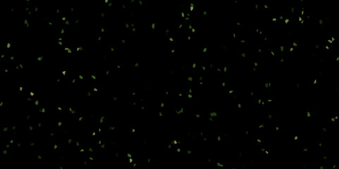 Dark Green, block vector texture with beautiful stars. Colorful illustration. Glitter vintage lights background. Real snow on black background, blizzard, isolated black background.