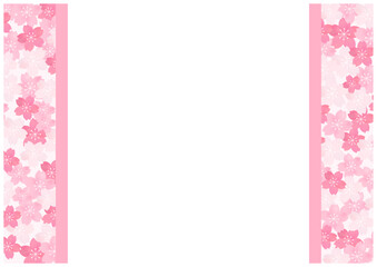 桜が美しい春の和風フレーム背景42桜帯