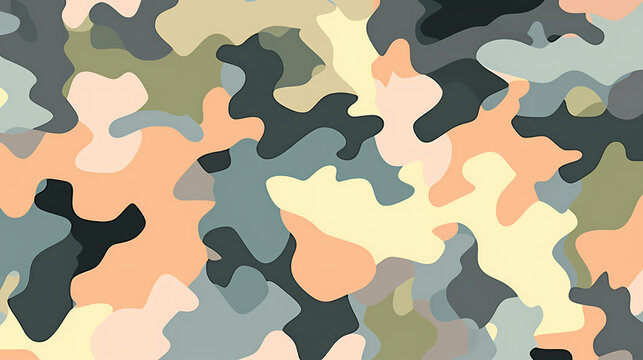 Camouflage pattern with organic shapes, camouflage texture