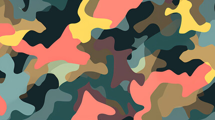 Naklejka premium Camouflage pattern with organic shapes, camouflage texture