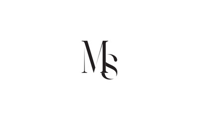 MS, SM, S, M Abstract Letters Logo Monogram