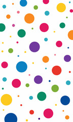 wide colorful dots on white Background