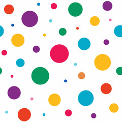 wide colorful dots on white Background