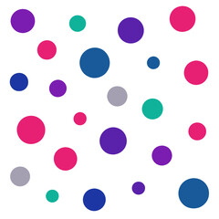 wide colorful dots on white Background