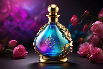 beautiful colorful magic bottles