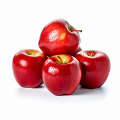 beautiful red apples on white background